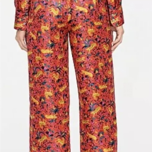 NWOT J.Crew Collection silk Twill jungle cat pants size 00 - Picture 3 of 12